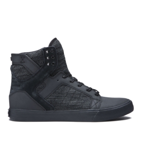 Supra Mens SKYTOP High Top Shoes Black/Dk Grey/black | US-39446